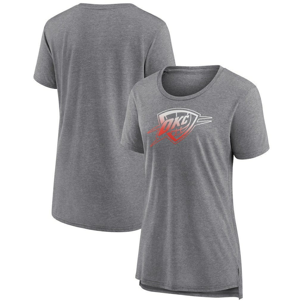 Oklahoma City Thunder Women's Gradient Logo Tri-Blend T-Shirt Gray