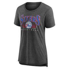 Philadelphia 76ers Women's Selection Tri-Blend T-Shirt Gray