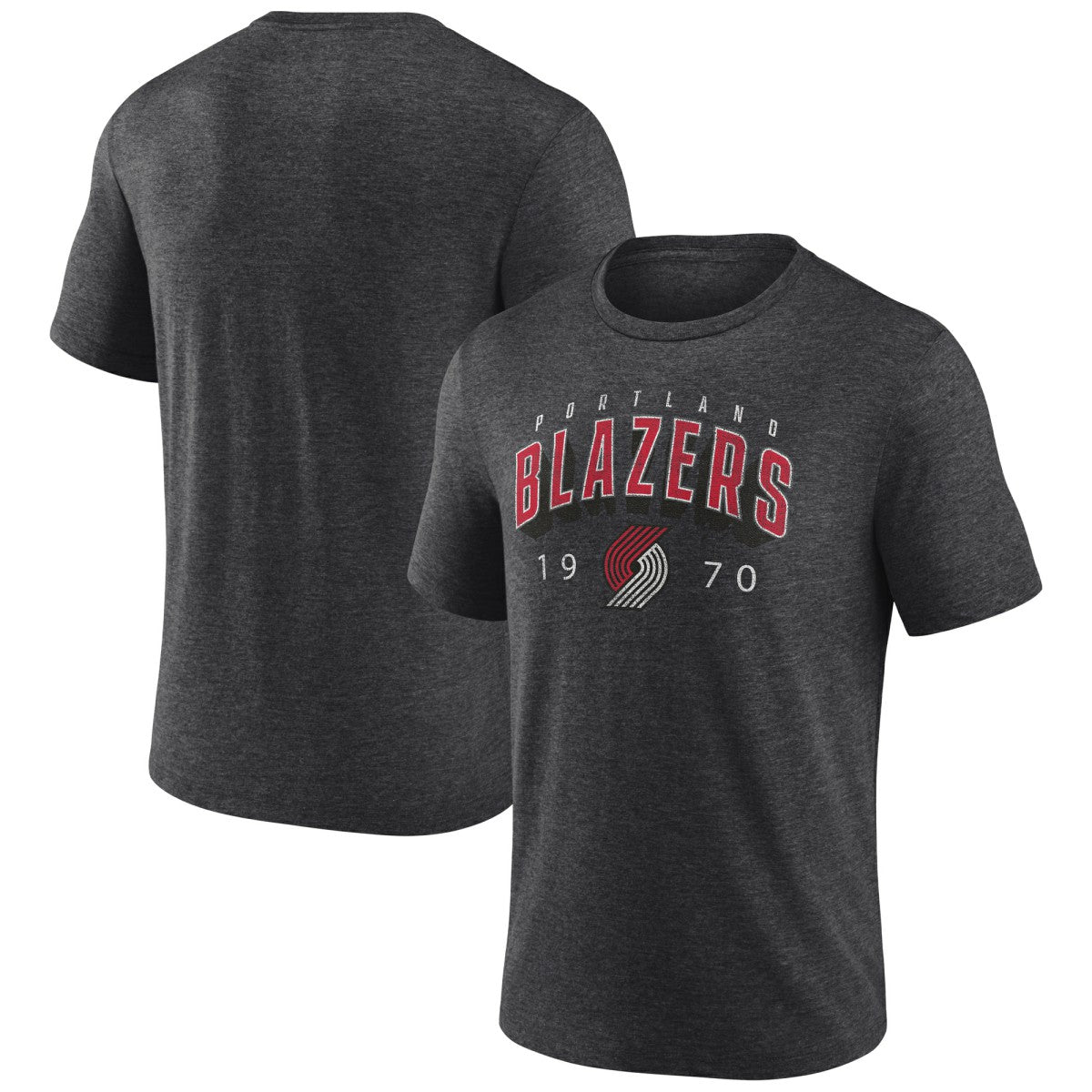 Portland Trail Blazers Backboard Tri-Blend T-Shirt Charcoal