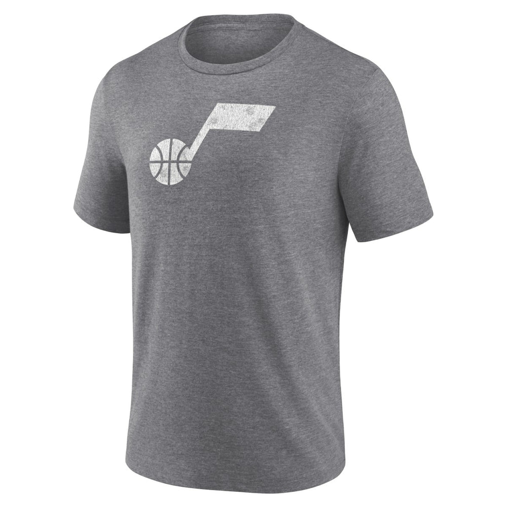 Utah Jazz Distressed Tri-Blend T-Shirt Heather Gray