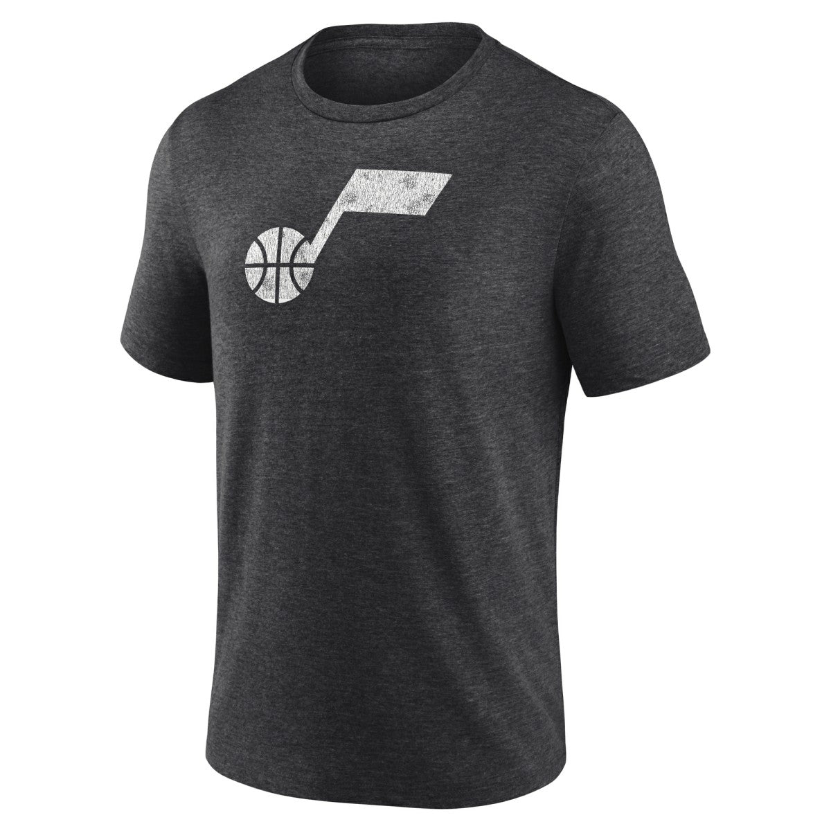 Utah Jazz Distressed Tri-Blend T-Shirt Charcoal