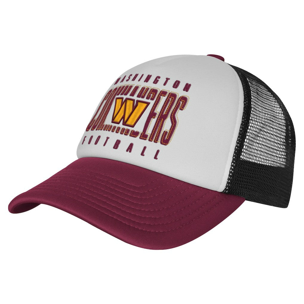 Washington Commanders Youth Essentials Trucker Adjustable Hat - White/Burgundy - NFL