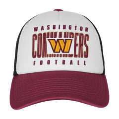 Washington Commanders Youth Essentials Trucker Adjustable Hat - White/Burgundy - NFL