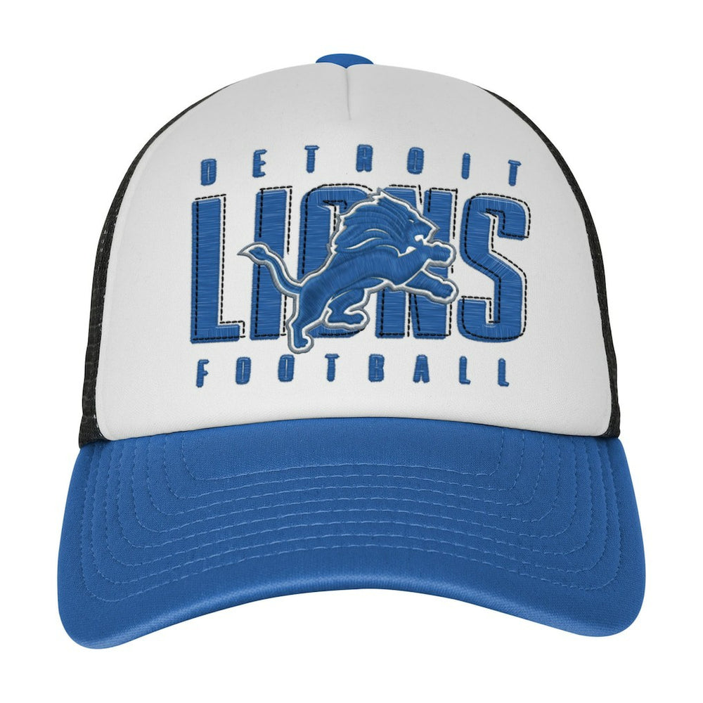 Detroit Lions Youth Essentials Trucker Adjustable Hat - White/Blue - NFL
