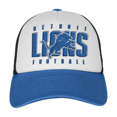 Detroit Lions Youth Essentials Trucker Adjustable Hat - White/Blue - NFL