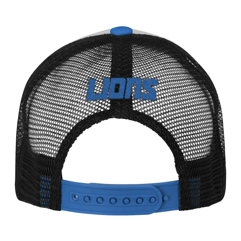 Detroit Lions Youth Essentials Trucker Adjustable Hat - White/Blue - NFL