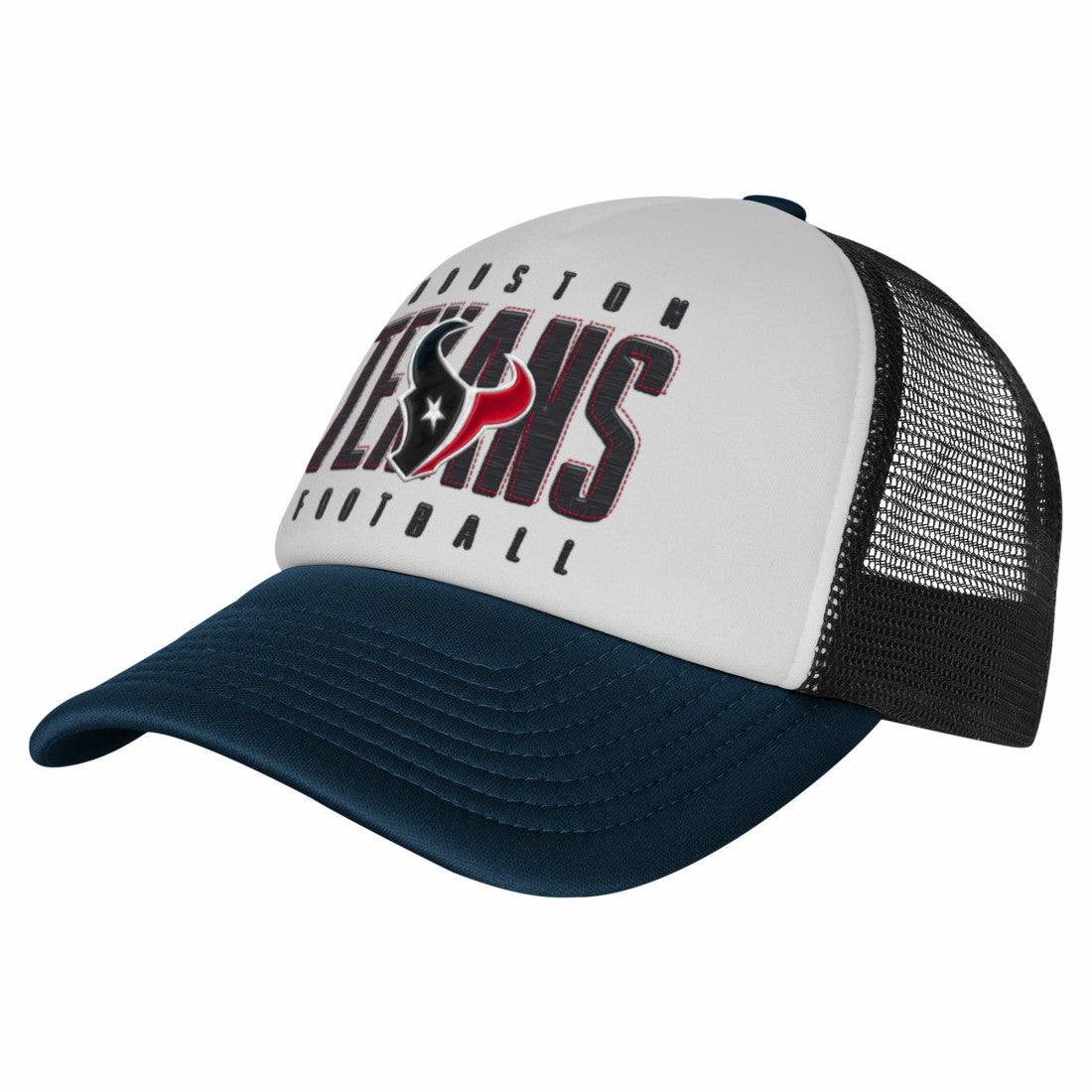 Houston Texans Youth Essentials Trucker Adjustable Hat - White/Navy - NFL