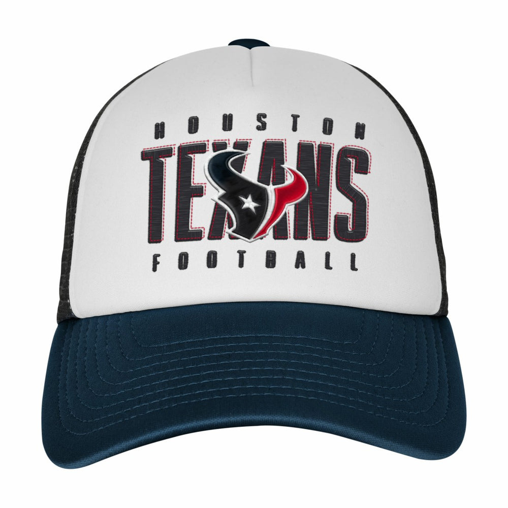 Houston Texans Youth Essentials Trucker Adjustable Hat - White/Navy - NFL