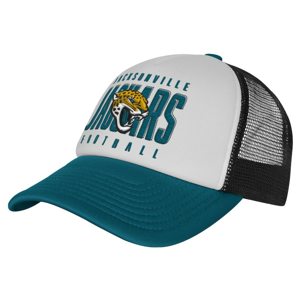 Jacksonville Jaguars Youth Essentials Trucker Adjustable Hat - White/Teal - NFL