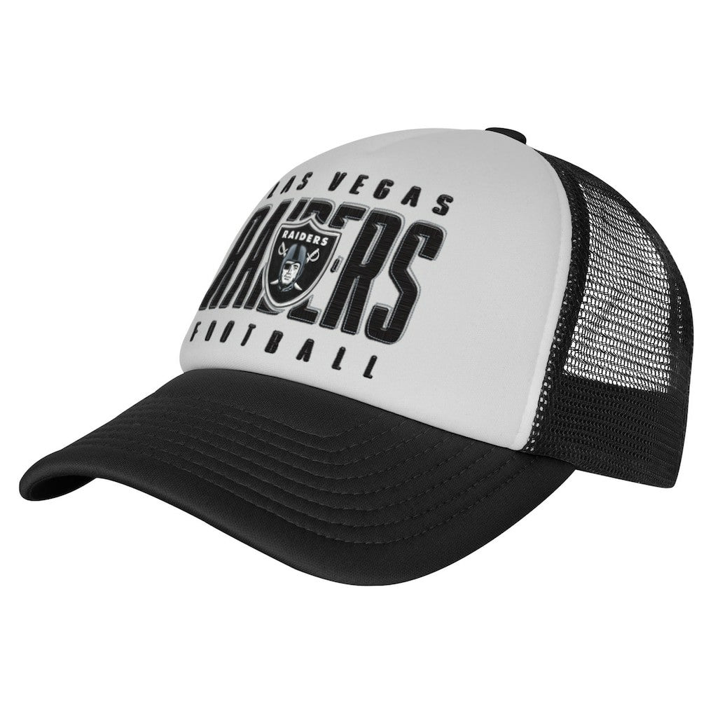 Las Vegas Raiders Youth Essentials Trucker Adjustable Hat - White/Black - NFL