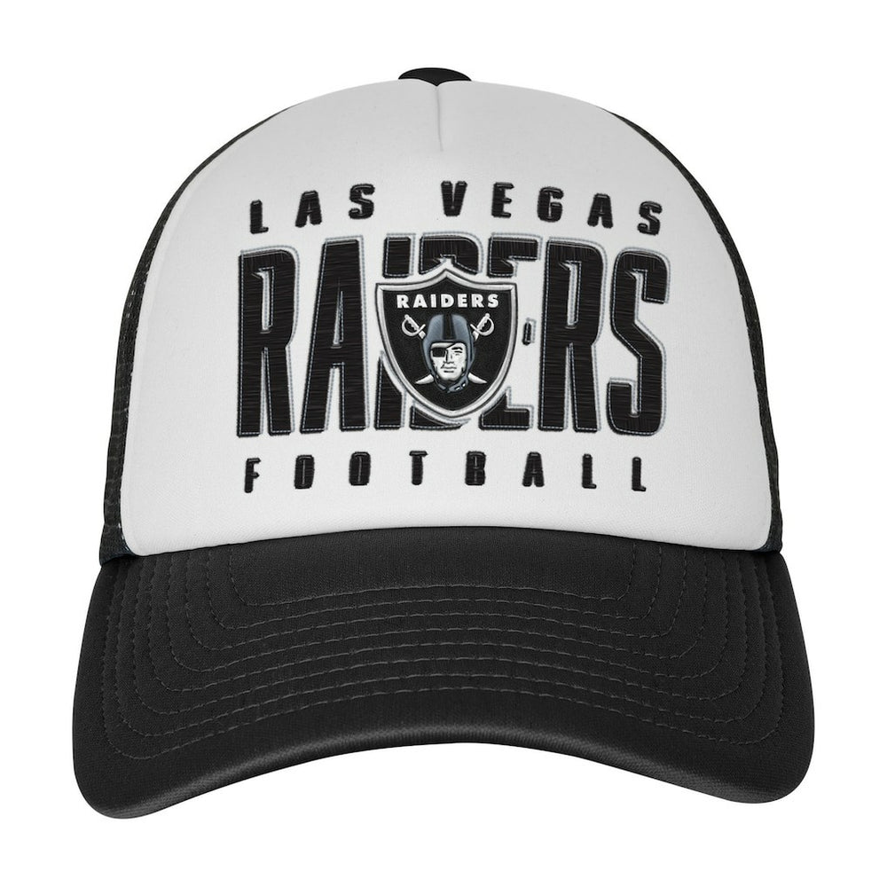 Las Vegas Raiders Youth Essentials Trucker Adjustable Hat - White/Black - NFL