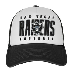 Las Vegas Raiders Youth Essentials Trucker Adjustable Hat - White/Black - NFL