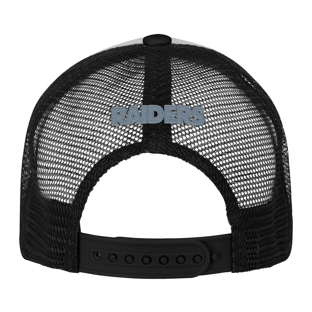 Las Vegas Raiders Youth Essentials Trucker Adjustable Hat - White/Black - NFL
