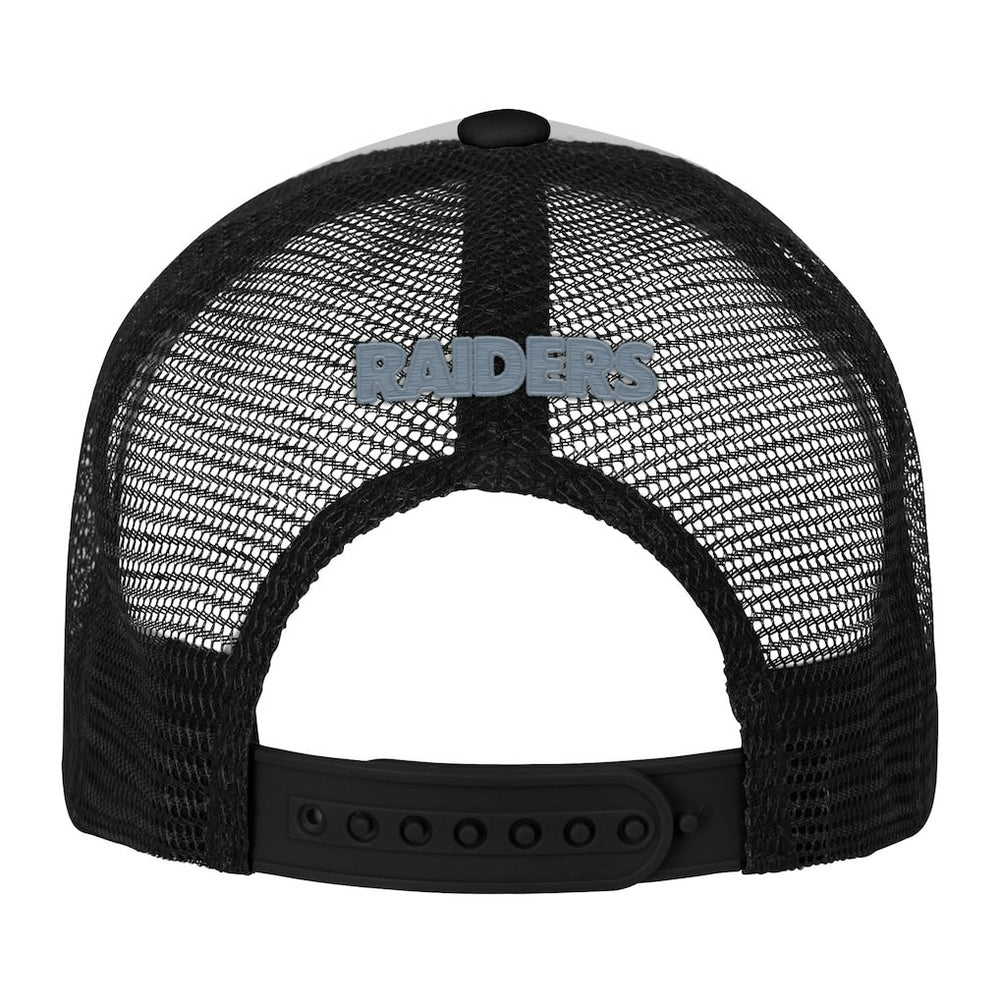 Las Vegas Raiders Youth Essentials Trucker Adjustable Hat - White/Black - NFL