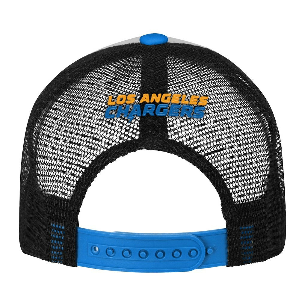 Los Angeles Chargers Youth Essentials Trucker Adjustable Hat - White/Powder Blue - NFL