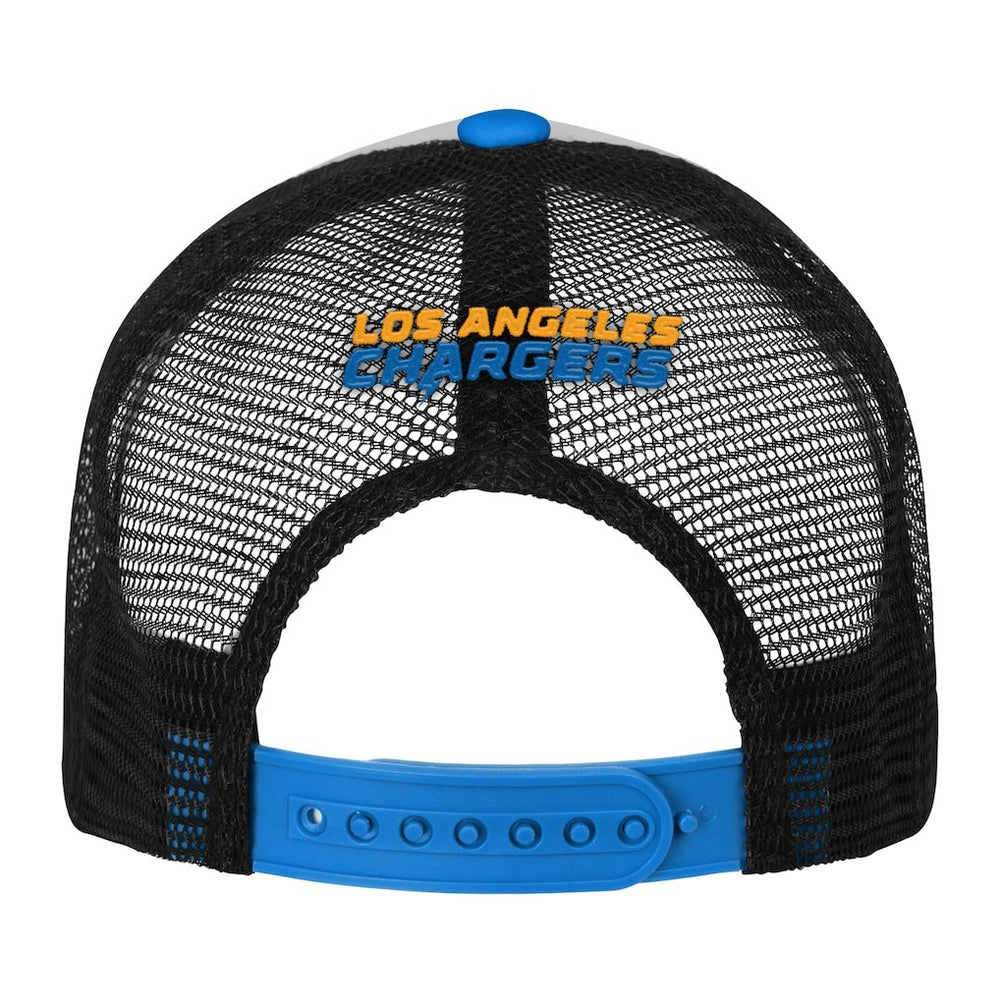 Los Angeles Chargers Youth Essentials Trucker Adjustable Hat - White/Powder Blue - NFL