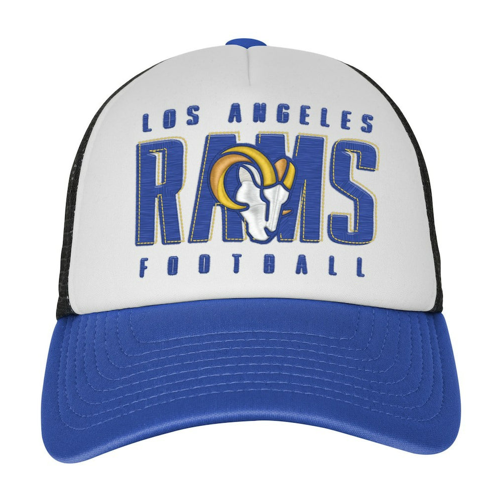 Los Angeles Rams Youth Essentials Trucker Adjustable Hat - White/Royal - NFL