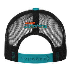Miami Dolphins Youth Essentials Trucker Adjustable Hat - White/Aqua - NFL