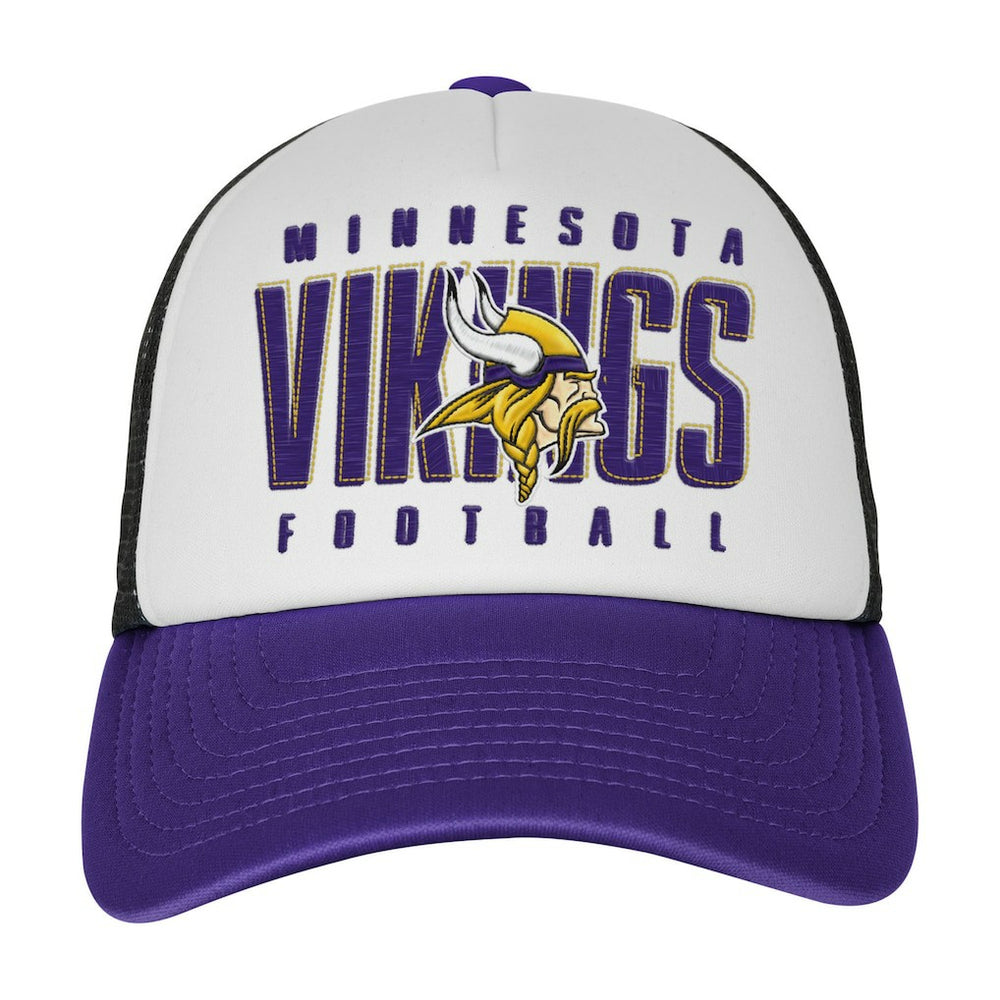 Minnesota Vikings Youth Essentials Trucker Adjustable Hat - White/Purple - NFL