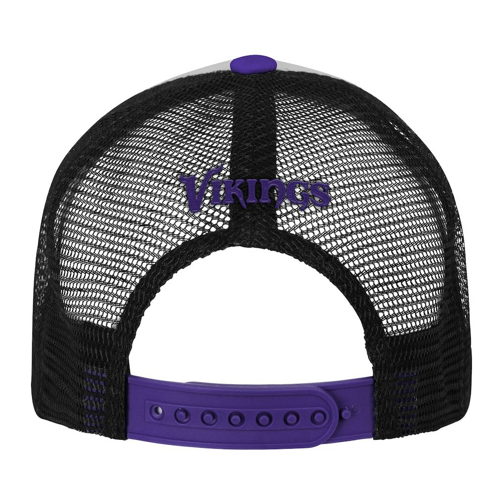 Minnesota Vikings Youth Essentials Trucker Adjustable Hat - White/Purple - NFL
