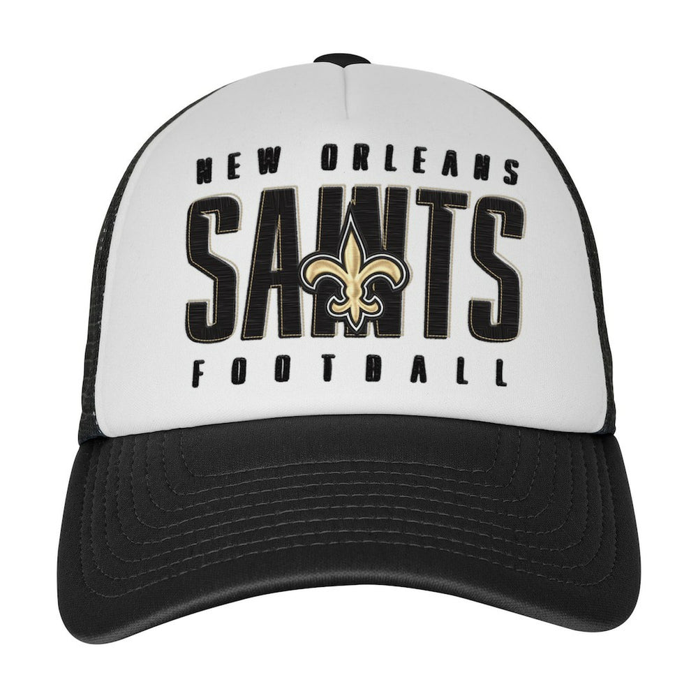 New Orleans Saints Youth Essentials Trucker Adjustable Hat - White/Black - NFL
