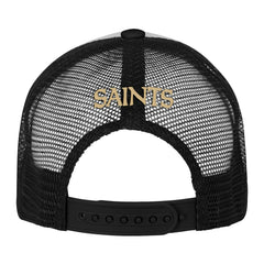 New Orleans Saints Youth Essentials Trucker Adjustable Hat - White/Black - NFL