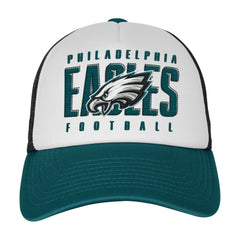 Philadelphia Eagles Youth Essentials Trucker Adjustable Hat - White/Midnight Green - NFL