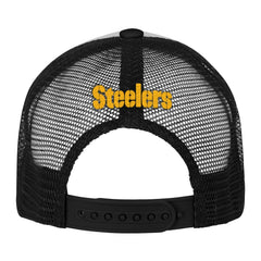 Pittsburgh Steelers Youth Essentials Trucker Adjustable Hat - White/Black - NFL