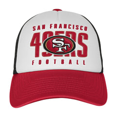 San Francisco 49ers Youth Essentials Trucker Adjustable Hat - White/Scarlet - NFL