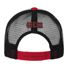 San Francisco 49ers Youth Essentials Trucker Adjustable Hat - White/Scarlet - NFL