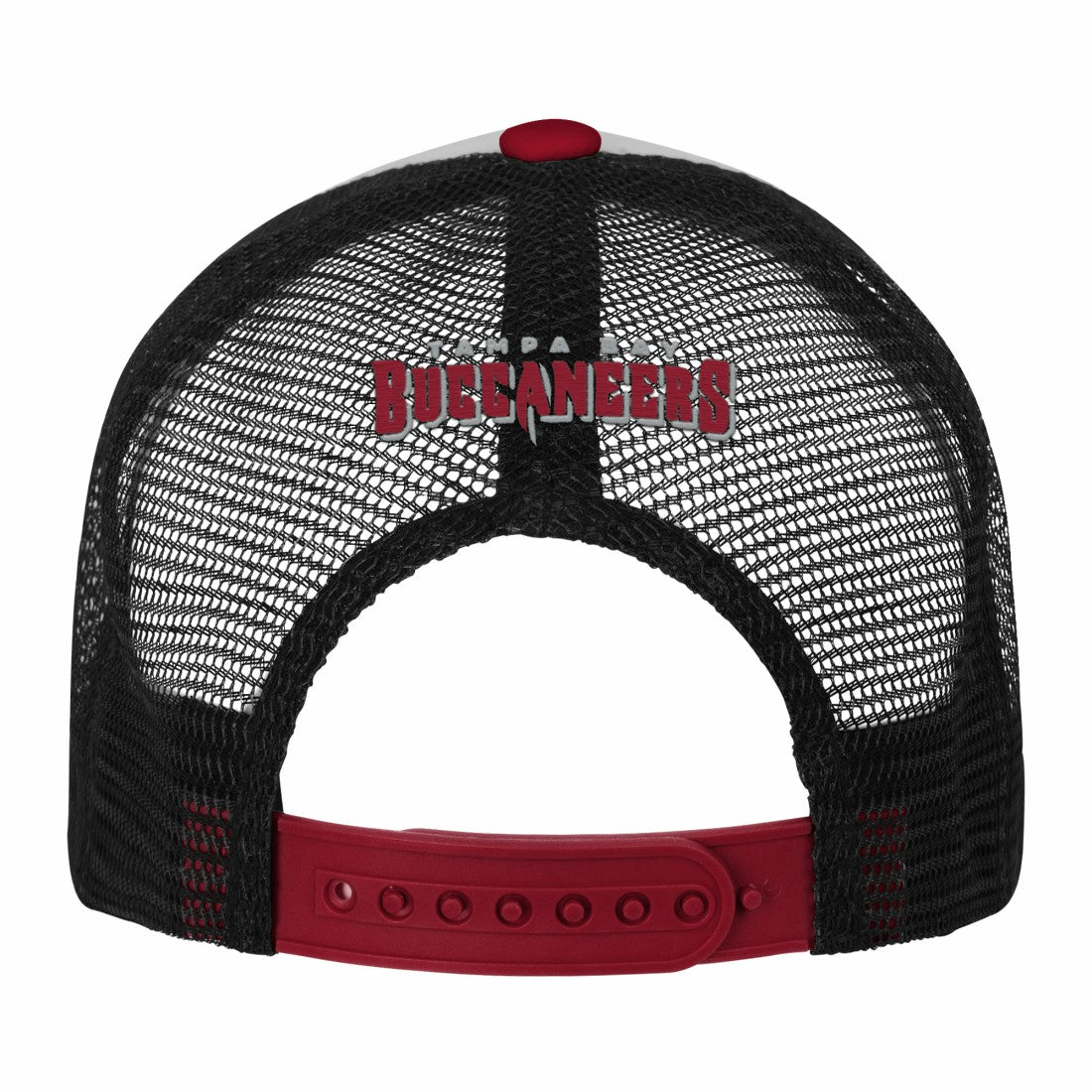 Tampa Bay Buccaneers Youth Essentials Trucker Adjustable Hat - White/Red - NFL
