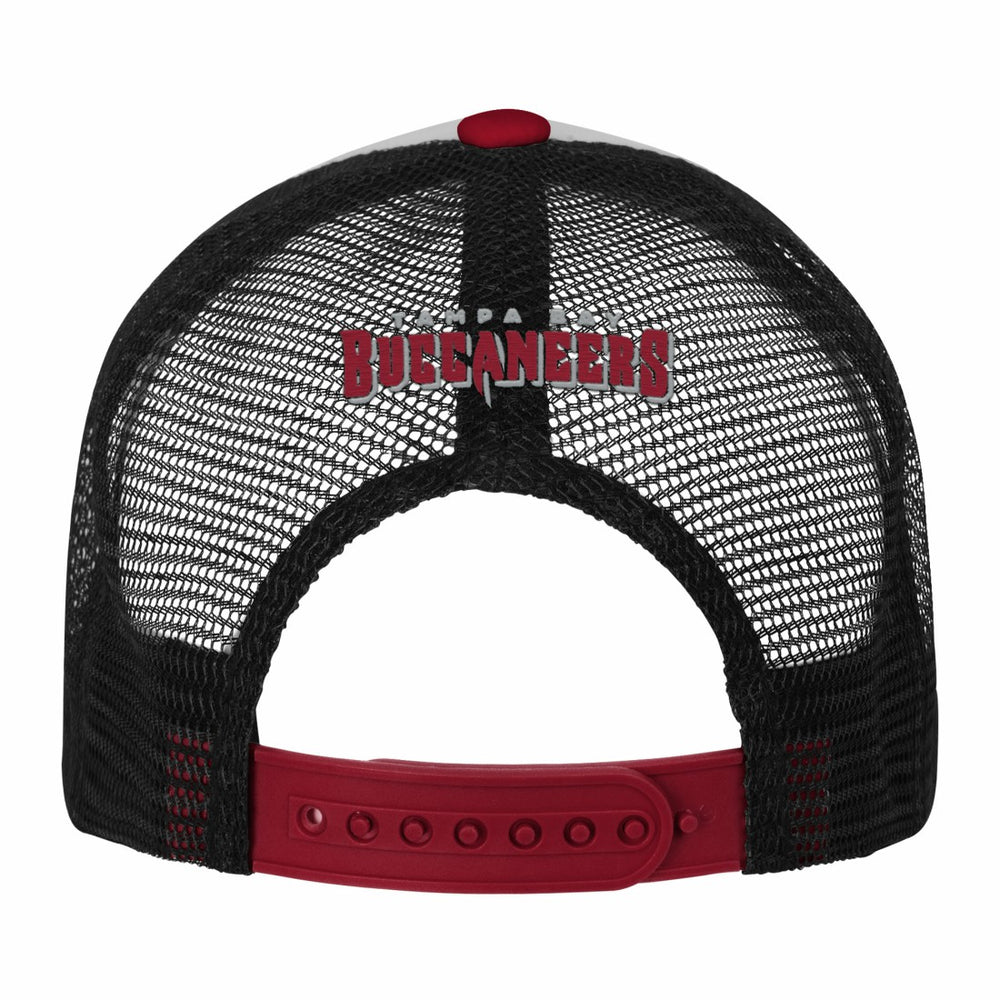 Tampa Bay Buccaneers Youth Essentials Trucker Adjustable Hat - White/Red - NFL