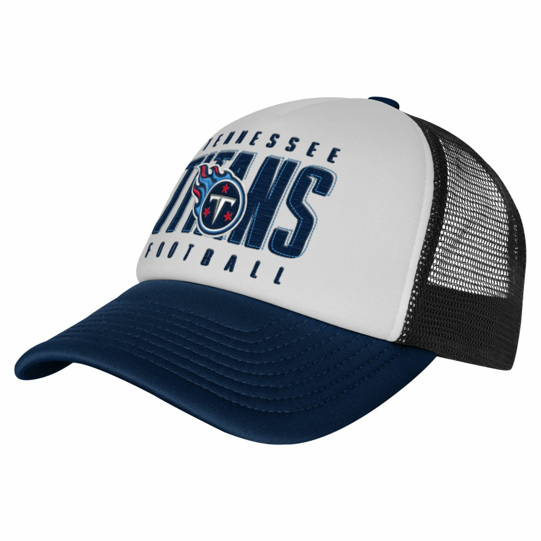 Tennessee Titans Youth Essentials Trucker Adjustable Hat - White/Navy - NFL