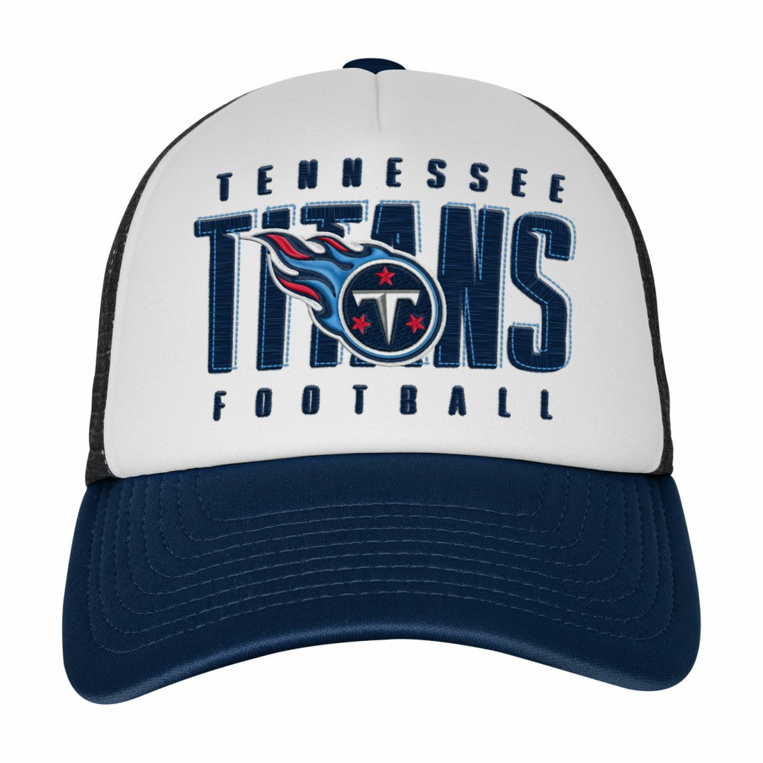 Tennessee Titans Youth Essentials Trucker Adjustable Hat - White/Navy - NFL