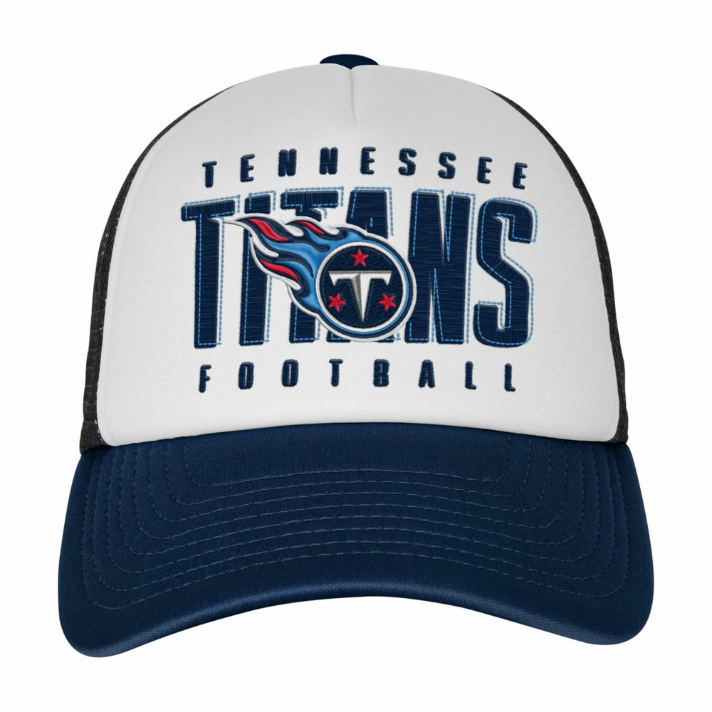 Tennessee Titans Youth Essentials Trucker Adjustable Hat - White/Navy - NFL