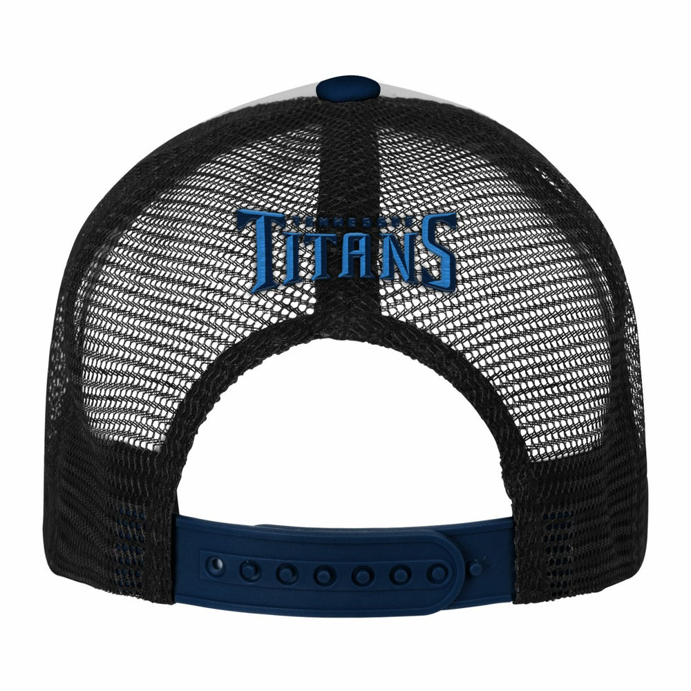 Tennessee Titans Youth Essentials Trucker Adjustable Hat - White/Navy - NFL