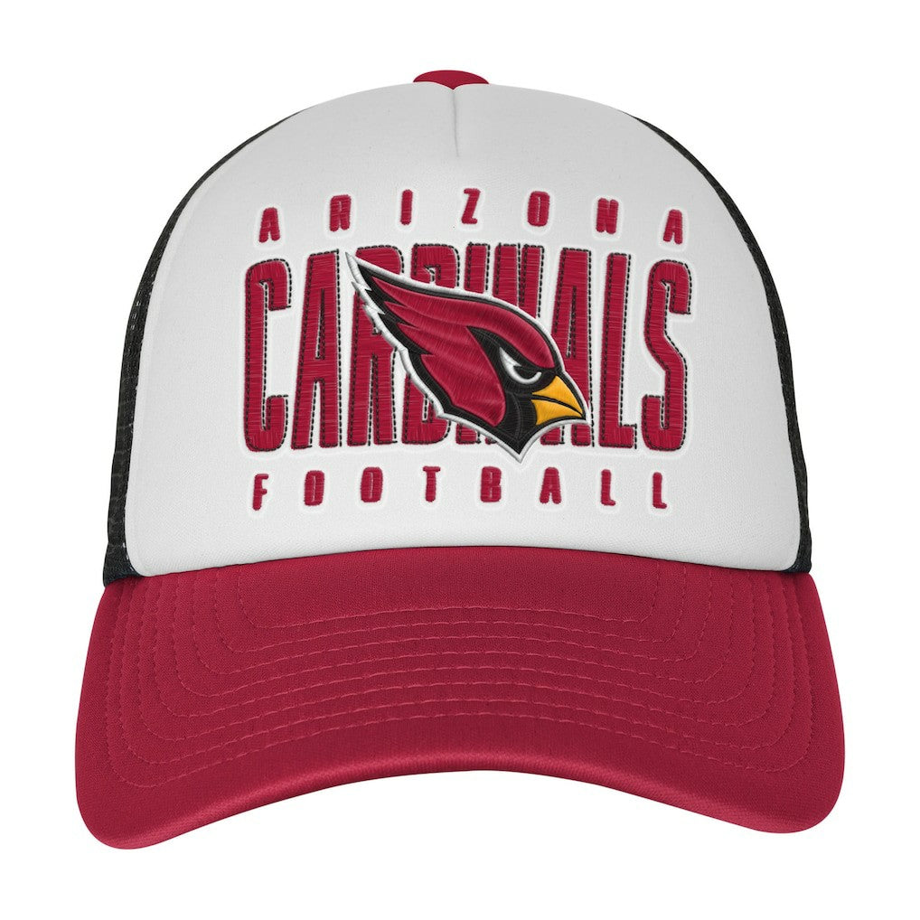 Arizona Cardinals Youth Essentials Trucker Adjustable Hat - White/Cardinal - NFL