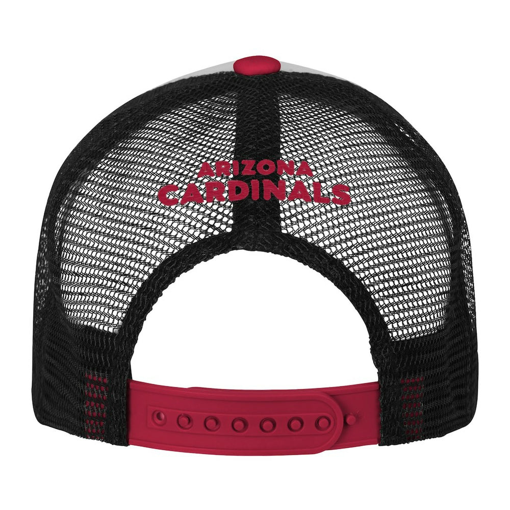 Arizona Cardinals Youth Essentials Trucker Adjustable Hat - White/Cardinal - NFL