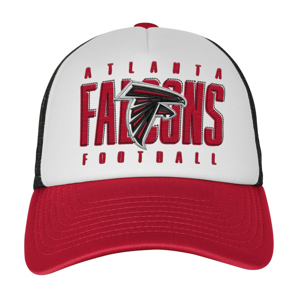 Atlanta Falcons Youth Essentials Trucker Adjustable Hat - White/Red - NFL