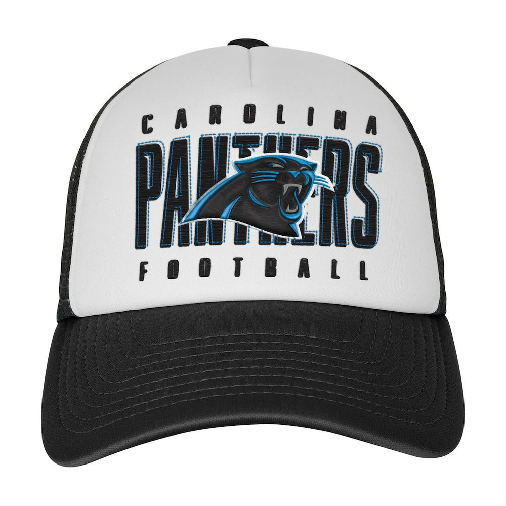Carolina Panthers Youth Essentials Trucker Adjustable Hat - White/Black - NFL
