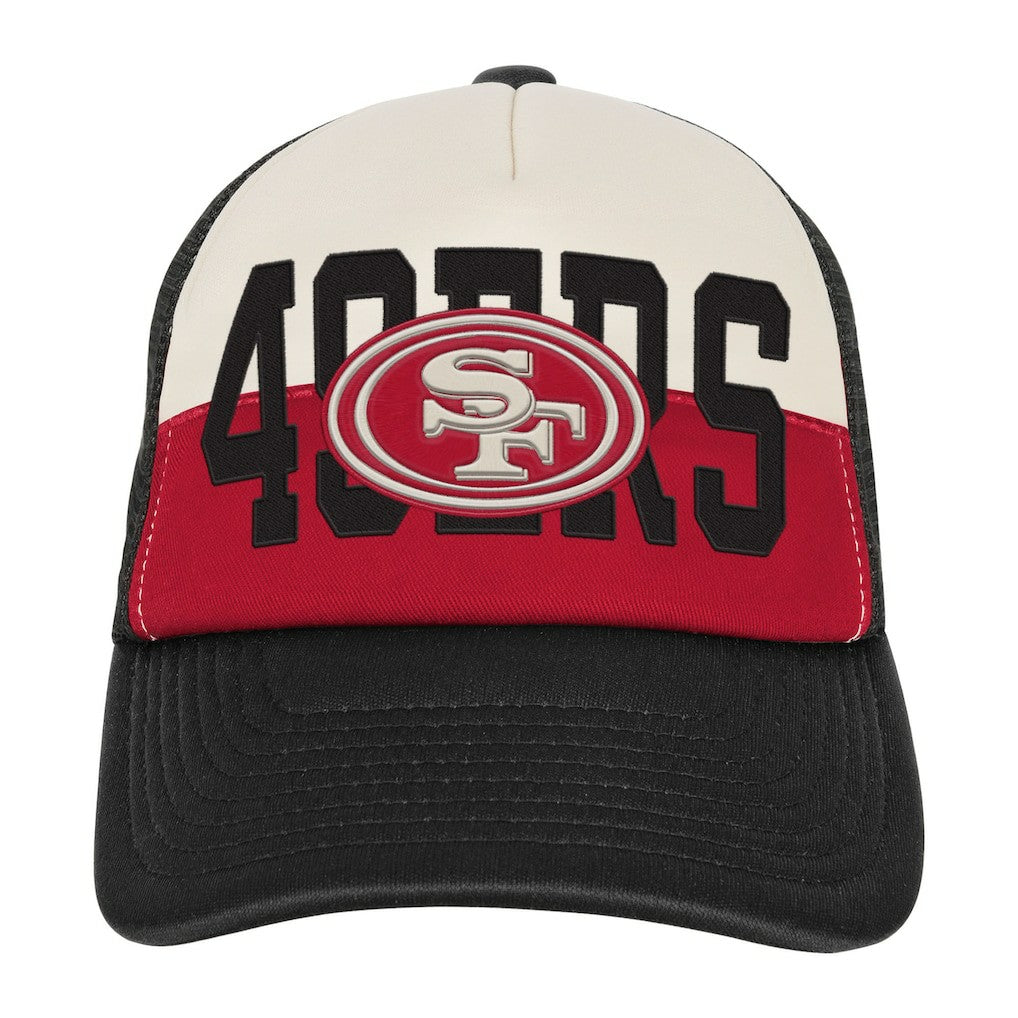 San Francisco 49ers Youth Modern Fan Trucker Adjustable Hat - White/Black - NFL