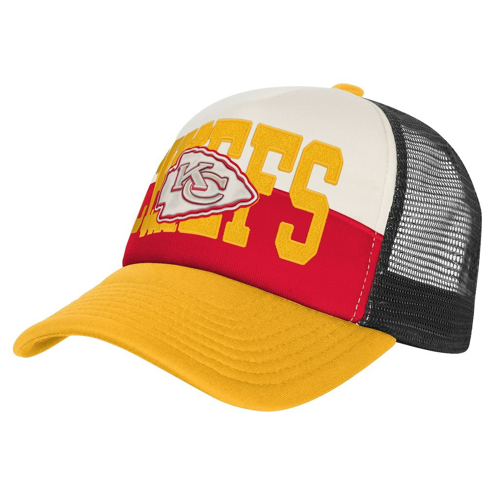 Kansas City Chiefs Youth Modern Fan Trucker Adjustable Hat - White/Gold - NFL