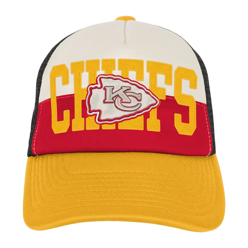 Kansas City Chiefs Youth Modern Fan Trucker Adjustable Hat - White/Gold - NFL