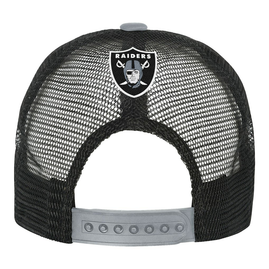 Las Vegas Raiders Youth Modern Fan Trucker Adjustable Hat - White/Silver - NFL