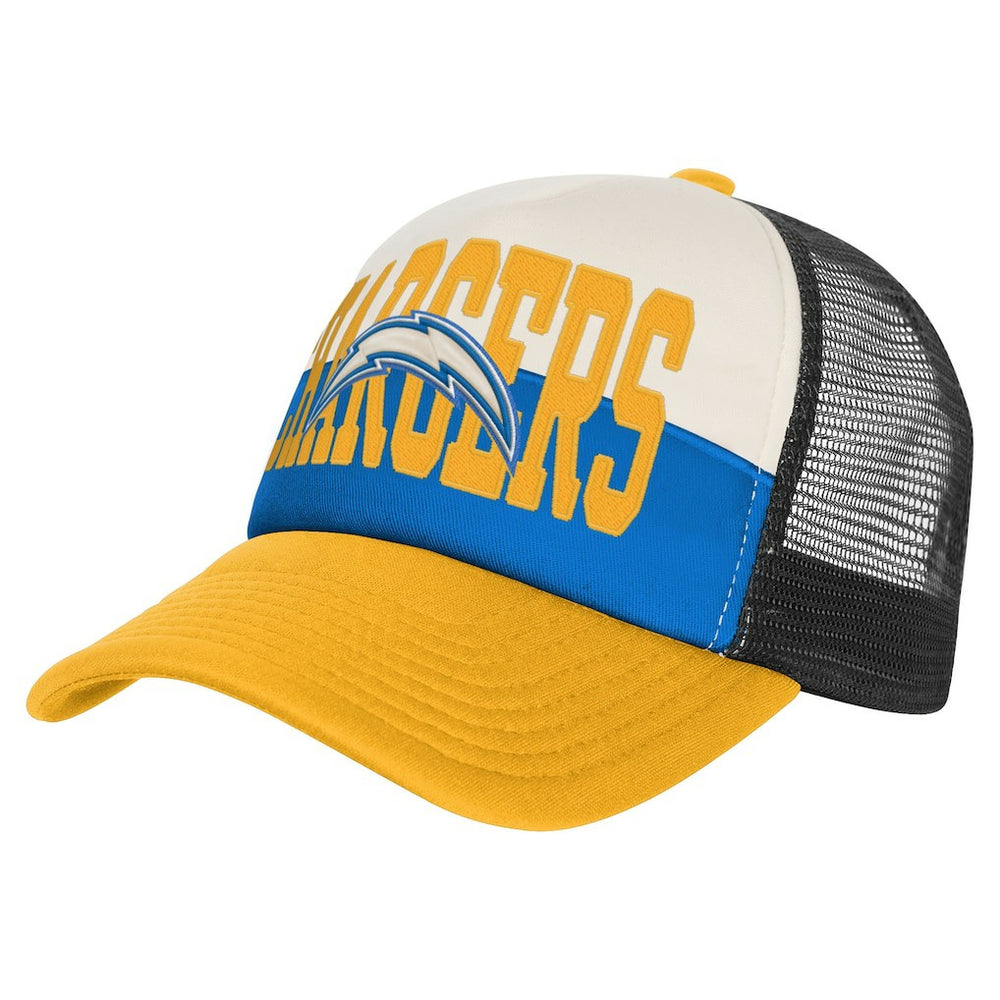 Los Angeles Chargers Youth Modern Fan Trucker Adjustable Hat - White/Gold - NFL
