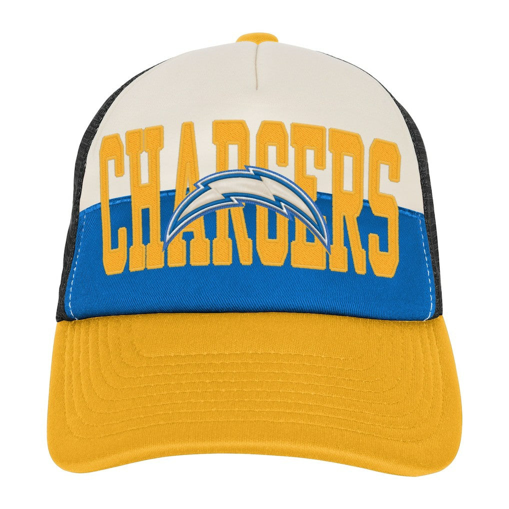 Los Angeles Chargers Youth Modern Fan Trucker Adjustable Hat - White/Gold - NFL