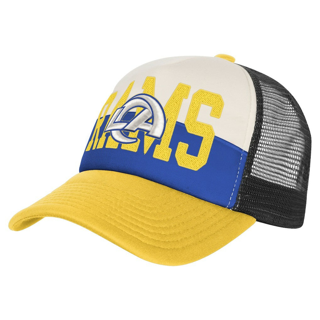 Los Angeles Rams Youth Modern Fan Trucker Adjustable Hat - White/Gold - NFL