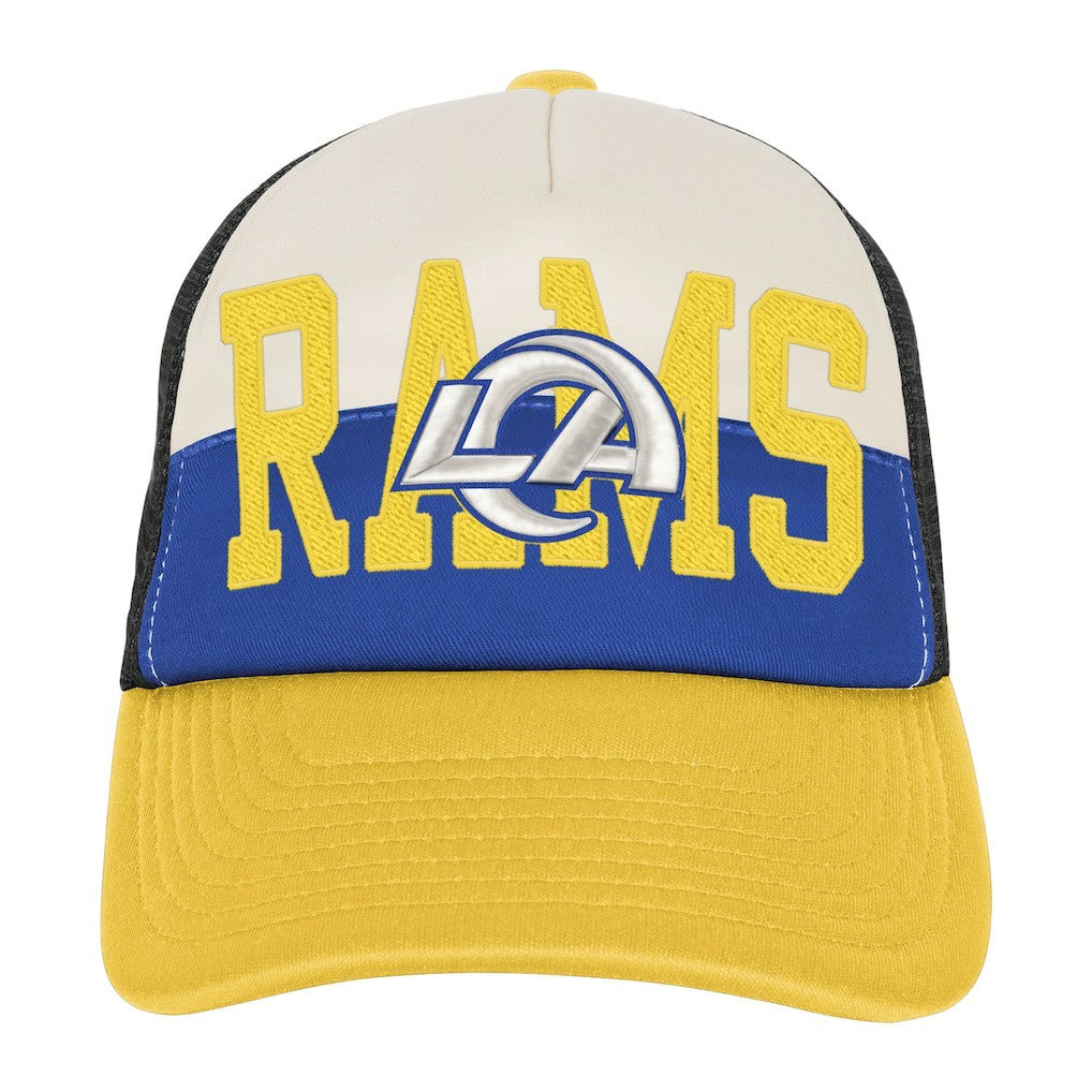 Los Angeles Rams Youth Modern Fan Trucker Adjustable Hat - White/Gold - NFL