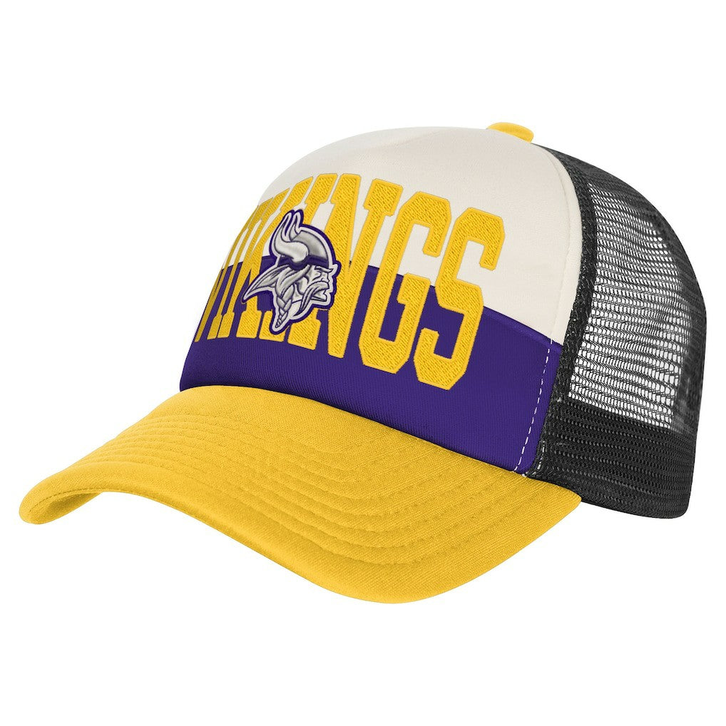 Minnesota Vikings Youth Modern Fan Trucker Adjustable Hat - White/Gold - NFL
