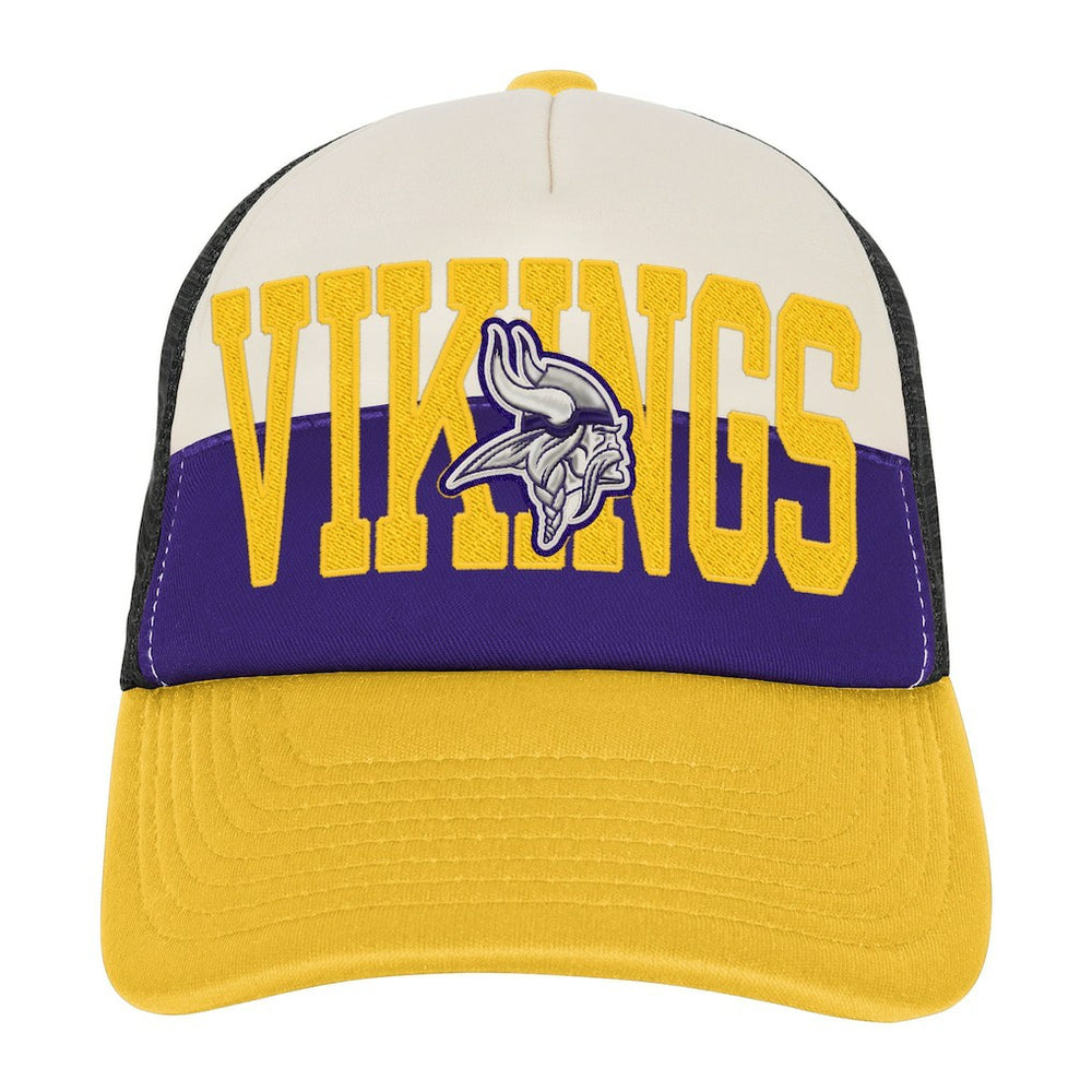 Minnesota Vikings Youth Modern Fan Trucker Adjustable Hat - White/Gold - NFL